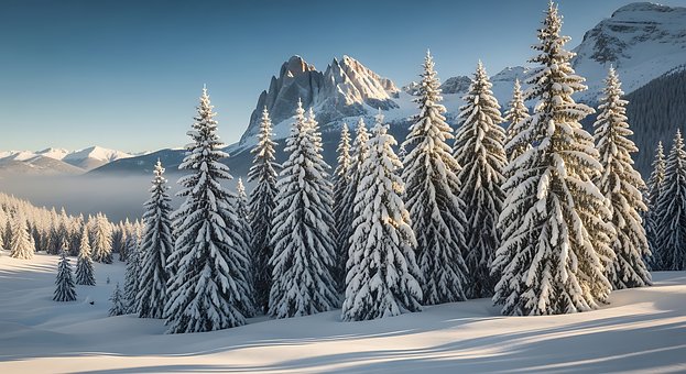 Inverno, Panorama, Coberto De Neve