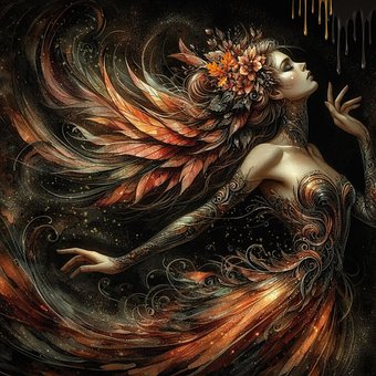 Free Woman Autumn illustration and picture