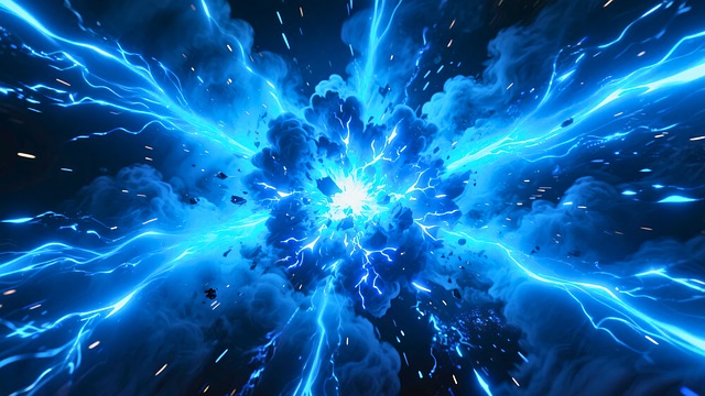 Free blue lightning energy illustration