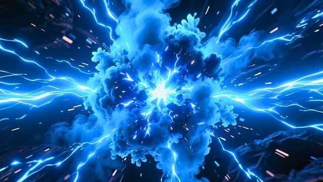 Free blue lightning energy illustration
