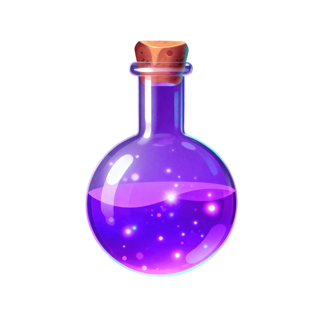 Free magic potion fantasy elixir purple bottle illustration