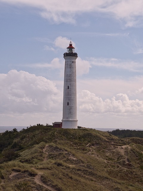 Fyrtårn, Klitter, Danmark, Himmel