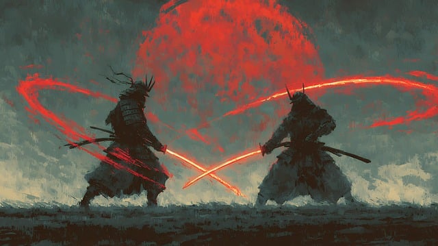 Samurai, Duel, Katana, Kamp, Måne