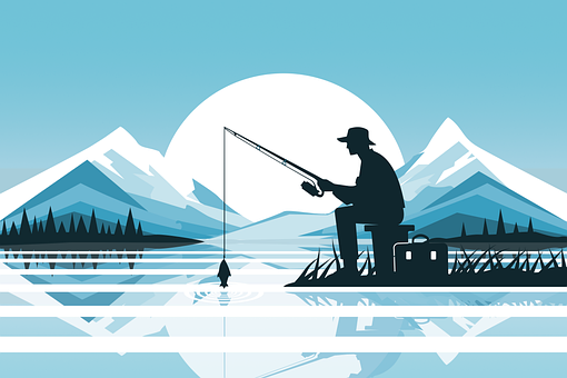 Free Man Fishing illustration and picture