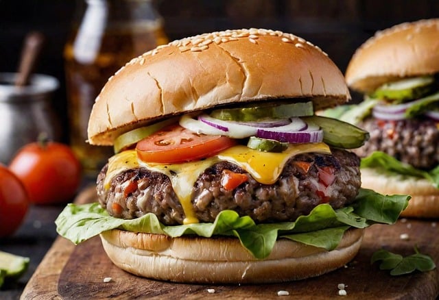 Free burger food meat illustration
