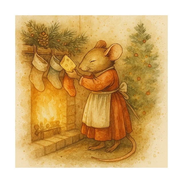 Free christmas mouse watercolor vector