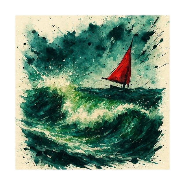 Free sea sailboat watercolor vector