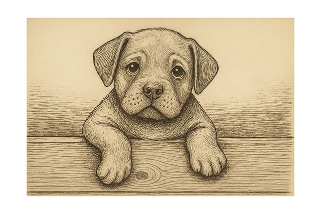 Hundehvalp, Hund, Skitse, Tegning