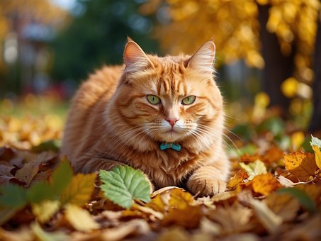 Free Autumn Cat illustration and picture