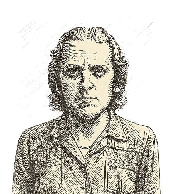 Portret, Vrouw, Inkt Illustratie