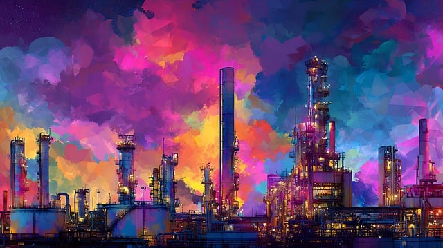 Free refinery industrial factory illustration