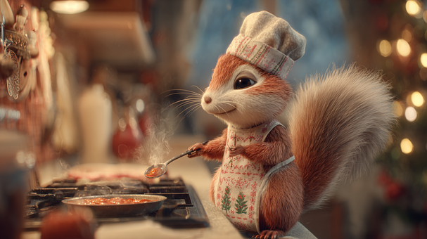 Free Christmas Chipmunk illustration and picture