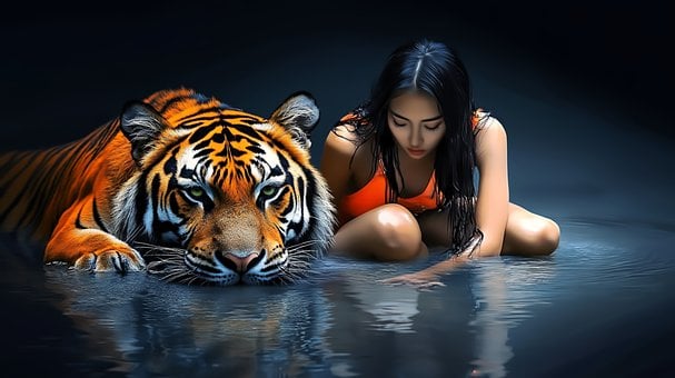 Free Tiger Woman illustration and picture