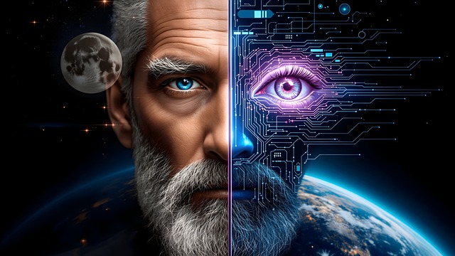 Free cyborg future robot illustration