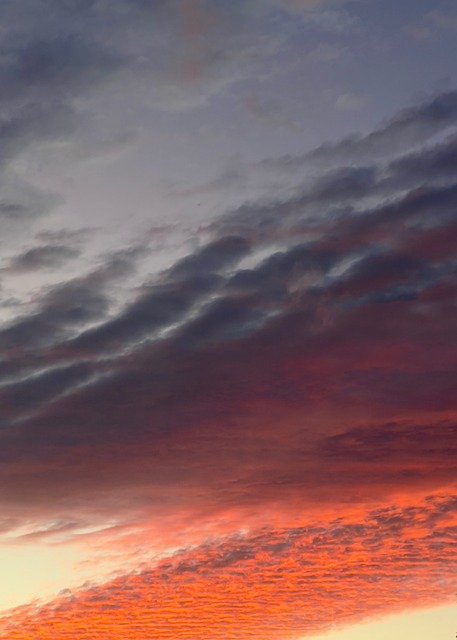 Solnedgang, Himmel, Lyserød, Skyer