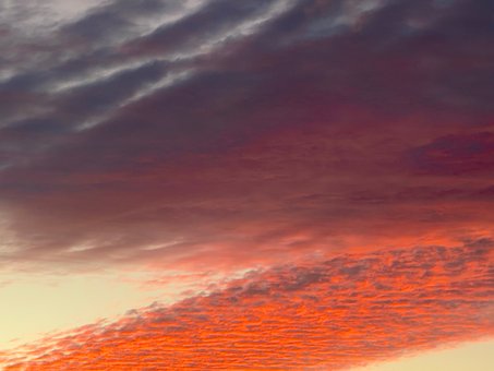 Solnedgang, Himmel, Skyer, Humør