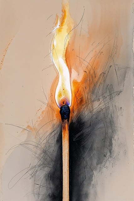 Free matchstick fire flame illustration