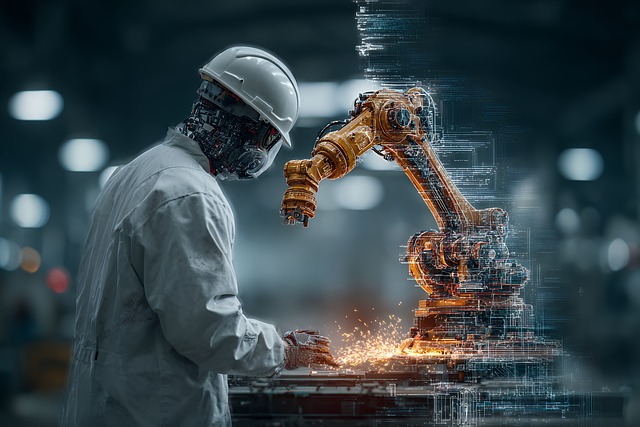 Free robotics automation manufacturing illustration