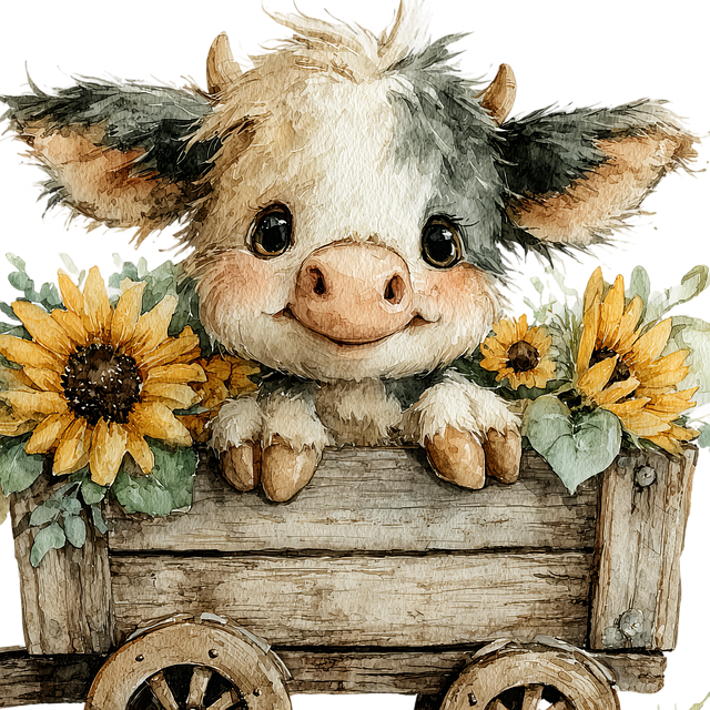 Free cow small calf illustration