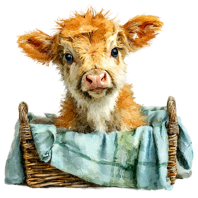 Free cow calf scotch illustration