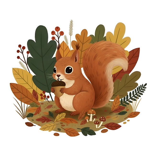 Squirrel, Acorn, Nut, Woodland, Forest