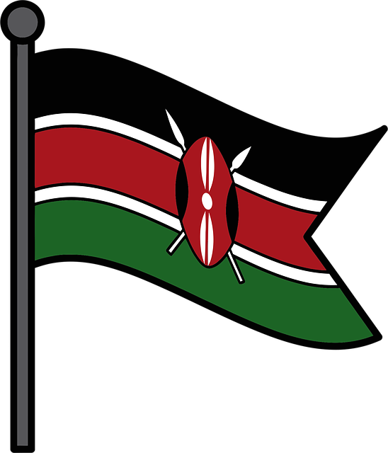 Free kenya flag waving vector