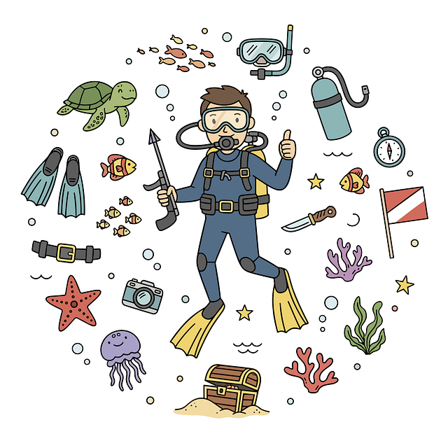 Free scuba diving diver underwater vector
