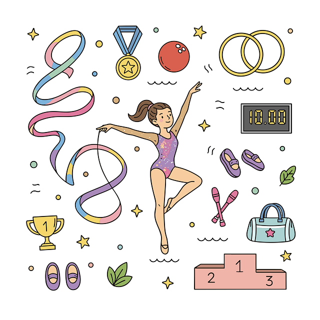 Free rhythmic gymnastics gymnast ribbon vector