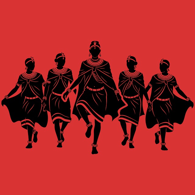 Free african dance folk dancers vector