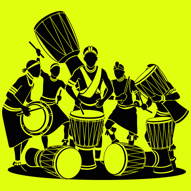 Free african drummers silhouette vector