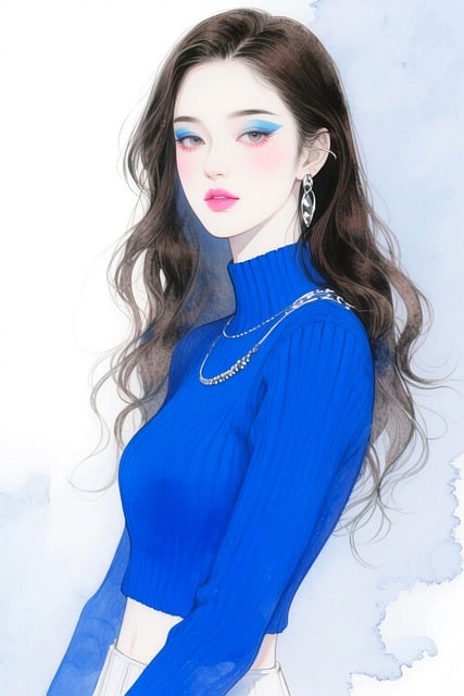 Stilvolle Frau, Modeillustration