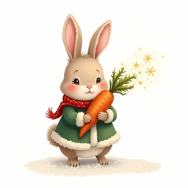 Free cute bunny winter bunny rabbit illustration illustration