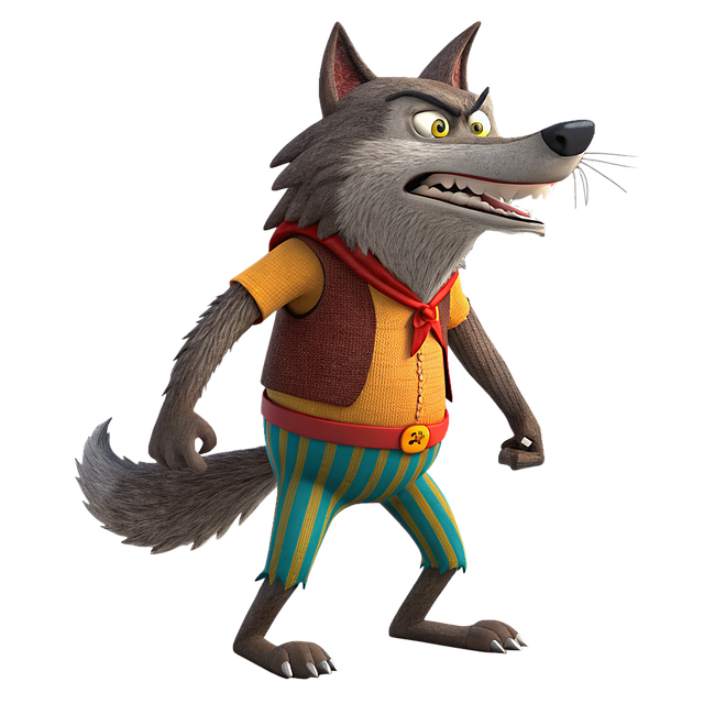 Free wolf animation cartoon illustration