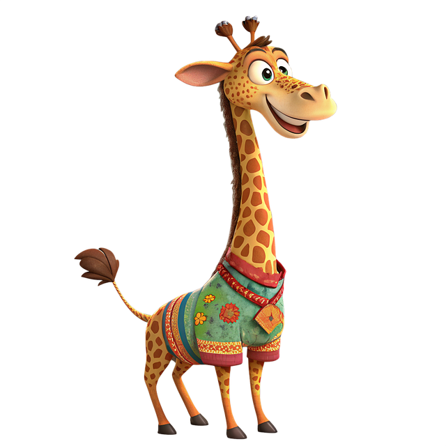 Free giraffe cartoon animal illustration