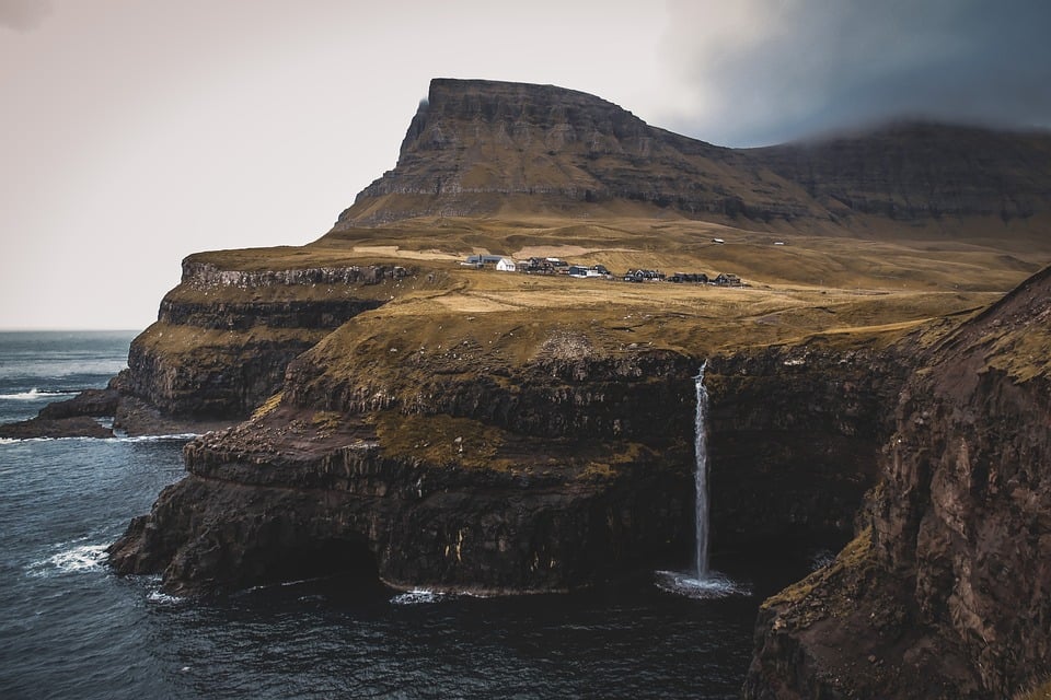 Faroe Islands Cliff Waterfall - Free photo on Pixabay