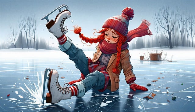 Free girl ice skates winter illustration