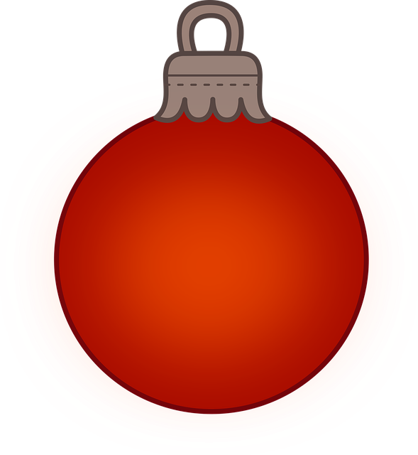 Free christmas ornament red ball decoration vector