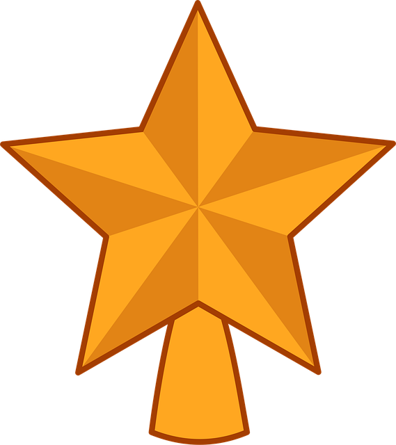 Stjerne, Guld, Jul, Dekoration, Ornament