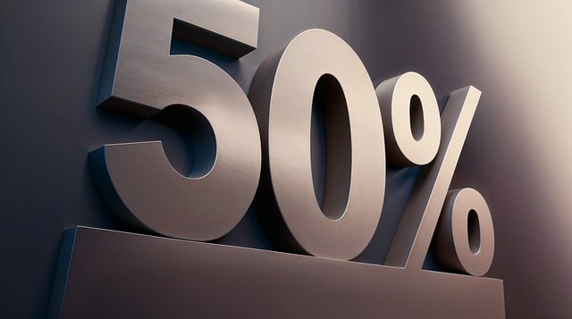 Free chrome brushed-metal fifty-percent illustration