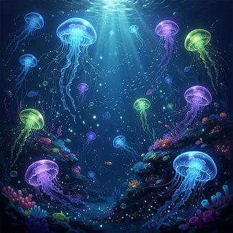 Free Jellyfish Underwater illustration and picture