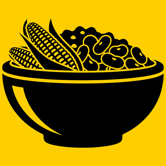 Free bowl beans corn vector