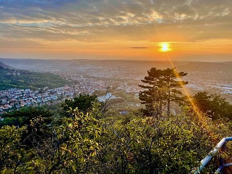 Západ Slunce, Příroda, Krajina, Nebe