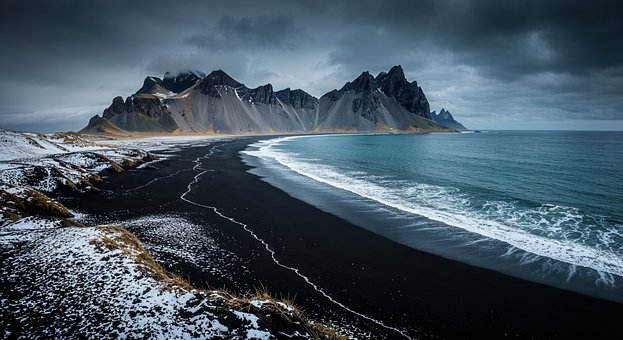 Inverno, Tormentoso, Costa, Islândia