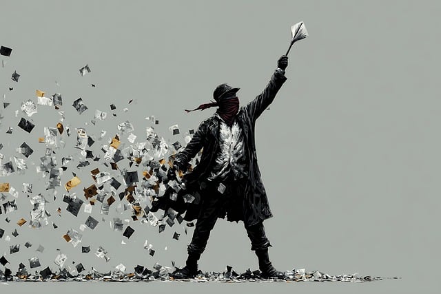 Free silhouette particles disintegration illustration