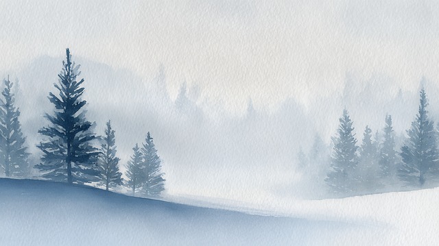 Free watercolor painting winter illustration