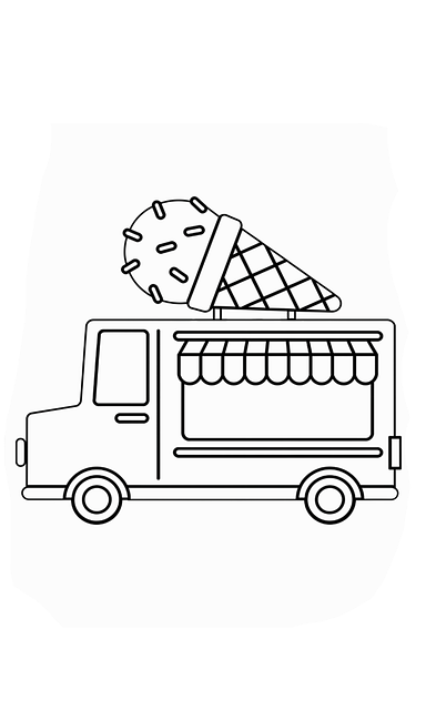 coloring pages, ice cream coloring, dessert, food, truck, car, car wallpapers, transport