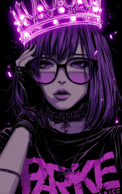 Free woman purple hair illustration