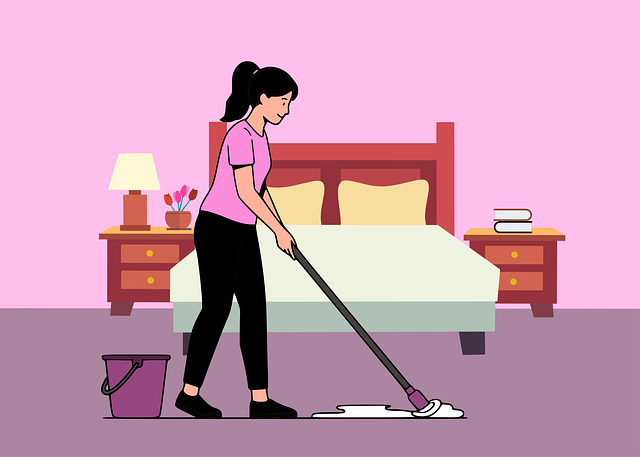 Free cleaning mopping housework vector