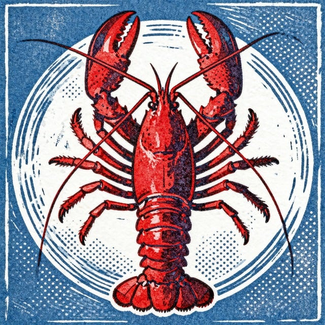 Free lobster fresh seafood illustration