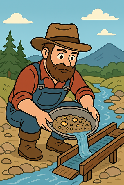 Free gold miner gold mineral illustration
